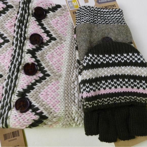 Duluth Trading Fair Isle Knit Sherpa Neck Warmer & Fleece Convertible Mittens - Picture 9 of 9